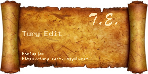 Tury Edit névjegykártya